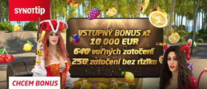 Synot Tip casino vstupný bonus 10 000 €