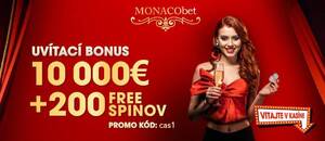 Monaco Bet vstupný bonus