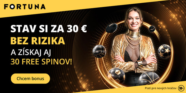 Fortuna bonus 30 eur a 30 spinov