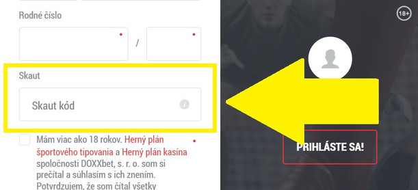 Nezabudnite na Doxxbet Skaut kód