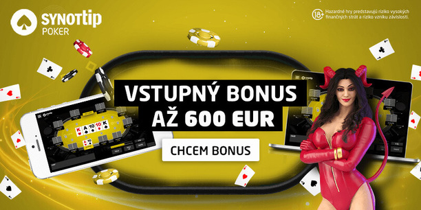 Získajte vstupný bonus až 600 eur do SYNOT TIPu