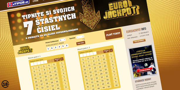 Stavte si na lotériu Eurojackpot v TIPOSE