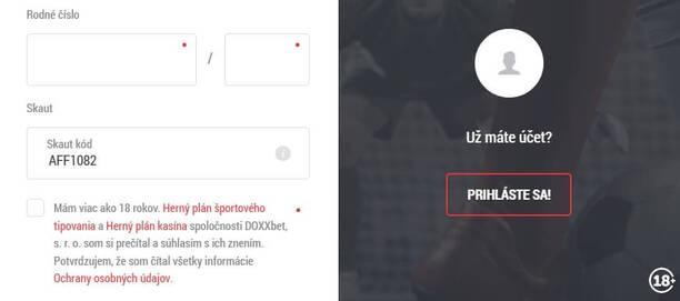 Doxxbet Skaut kód AFF1082