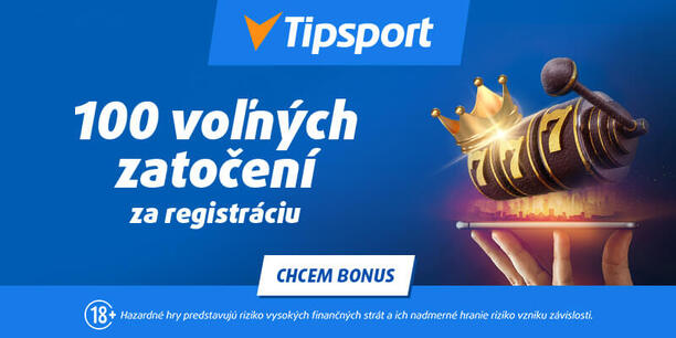 30 eur na účet: 100 free spinov od Tipsportu